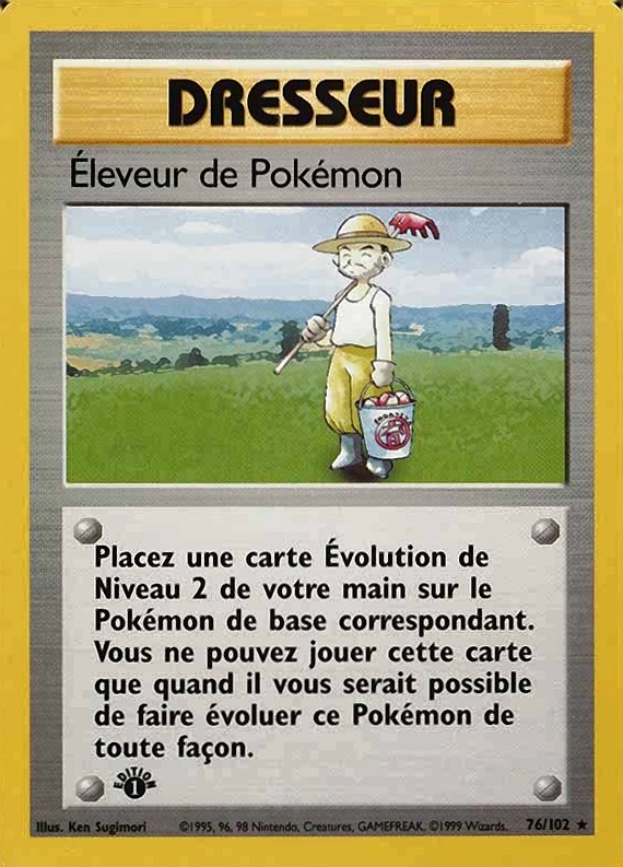 1999 Pokemon French Eleveur de Pokemon #76 TCG Card