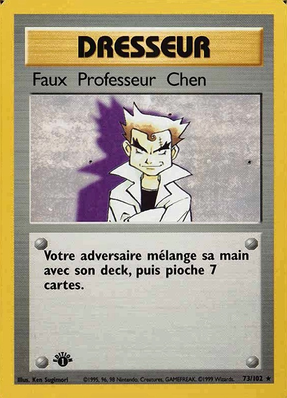 1999 Pokemon French Faux Professeur Chen #73 TCG Card