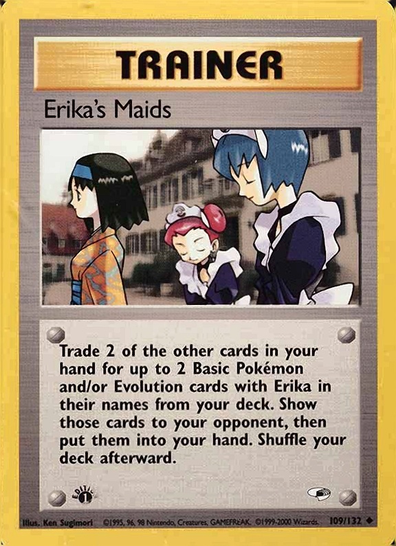 2000 Pokemon Gym Heroes  Erika's Maids #109 TCG Card