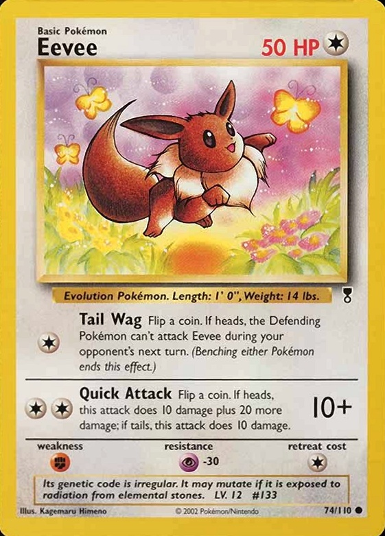 2002 Pokemon Legendary Collection  Eevee #74 TCG Card
