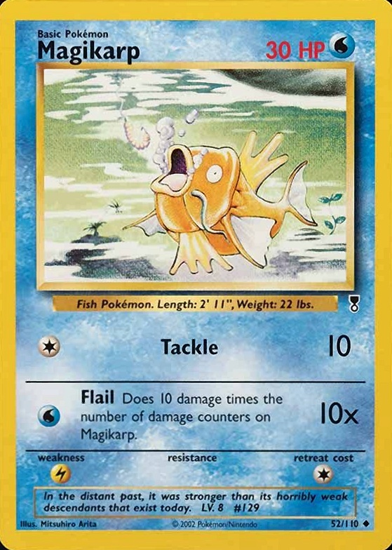 2002 Pokemon Legendary Collection  Magikarp #52 TCG Card