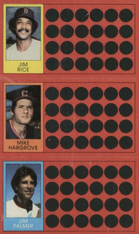 1981 Topps Scratch-Offs Jim Palmer/Jim Rice/Mike Hargrove # Baseball Card