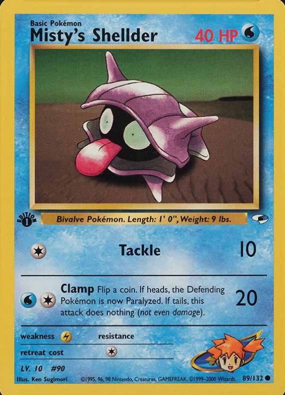 2000 Pokemon Gym Heroes  Misty's Shellder #89 TCG Card