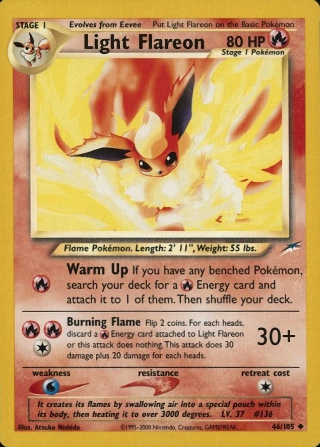 2002 Pokemon Neo Destiny  Light Flareon #46 TCG Card