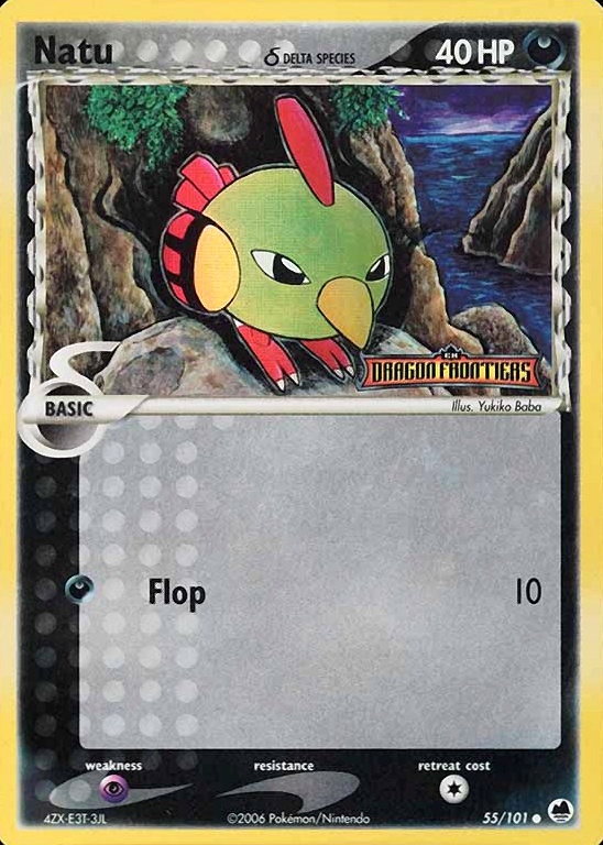 2006 Pokemon EX Dragon Frontiers Natu-Reverse Foil #55 TCG Card