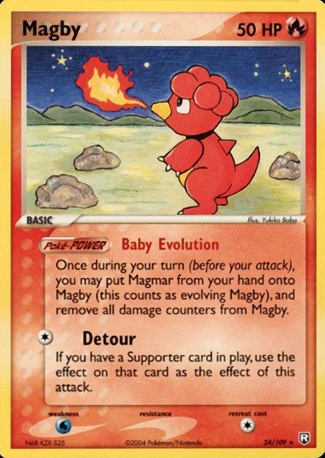 2004 Pokemon EX Team Rocket Returns Magby #24 TCG Card