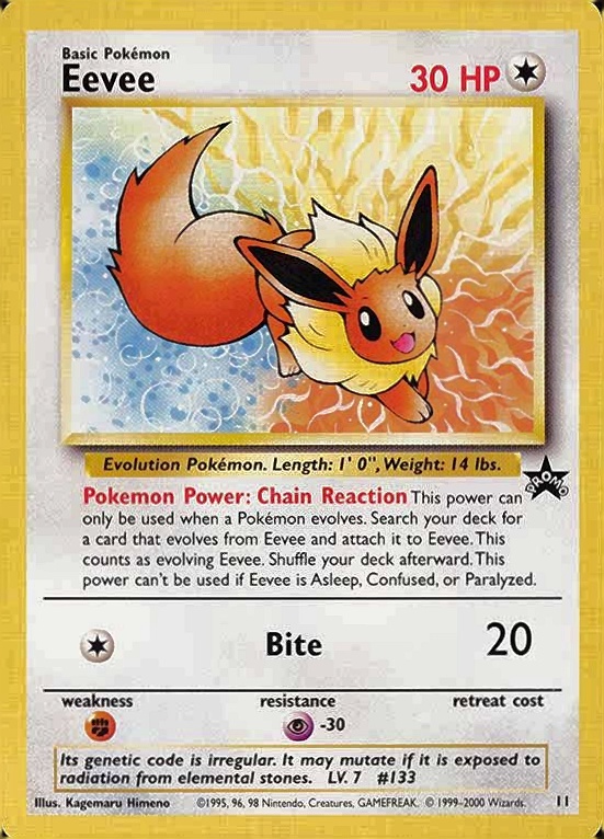2000 Pokemon Promo Black Star Eevee #11 TCG Card