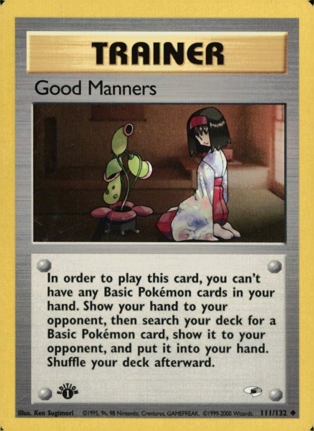 2000 Pokemon Gym Heroes  Good Manners #111 TCG Card