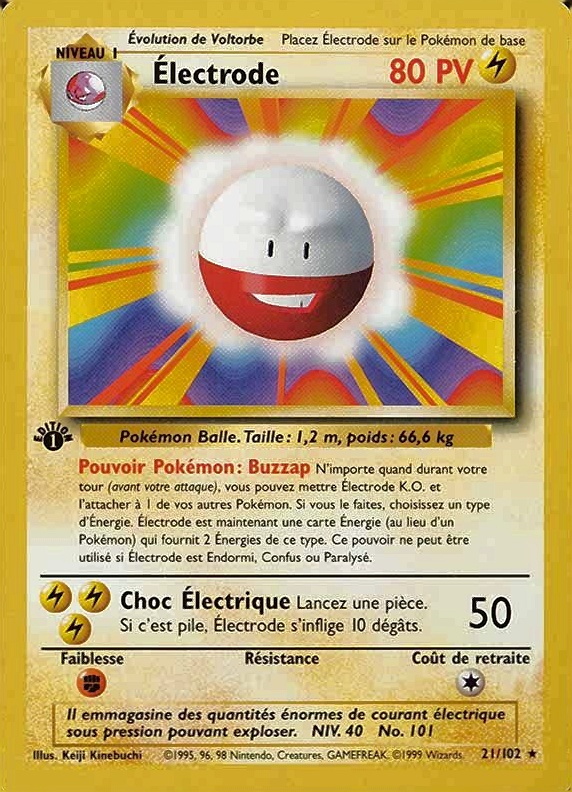 1999 Pokemon French Electrode #21 TCG Card