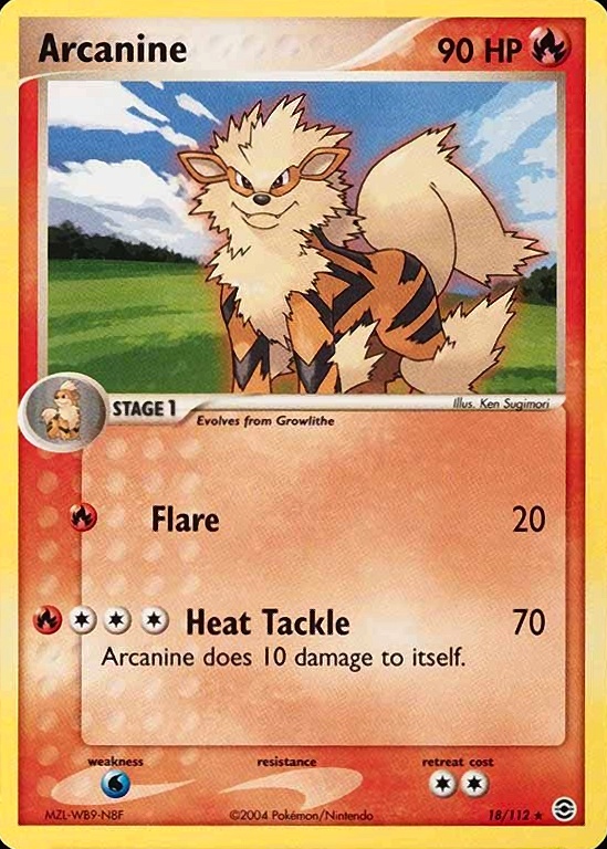 2004 Pokemon EX Fire Red & Leaf Green Arcanine #18 TCG Card