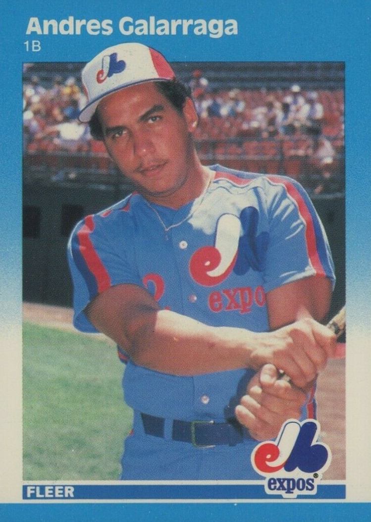 1987 Fleer Glossy Andres Galarraga #319 Baseball Card