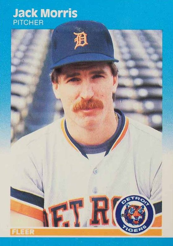 1987 Fleer Glossy Jack Morris #158 Baseball Card
