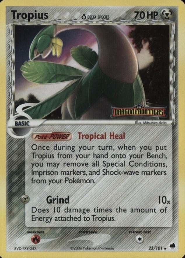 2006 Pokemon EX Dragon Frontiers Tropius-Reverse Foil #23 TCG Card