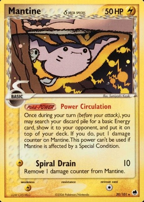2006 Pokemon EX Dragon Frontiers Mantine #20 TCG Card