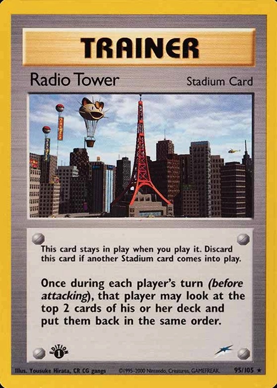 2002 Pokemon Neo Destiny  Radio Tower #95 TCG Card