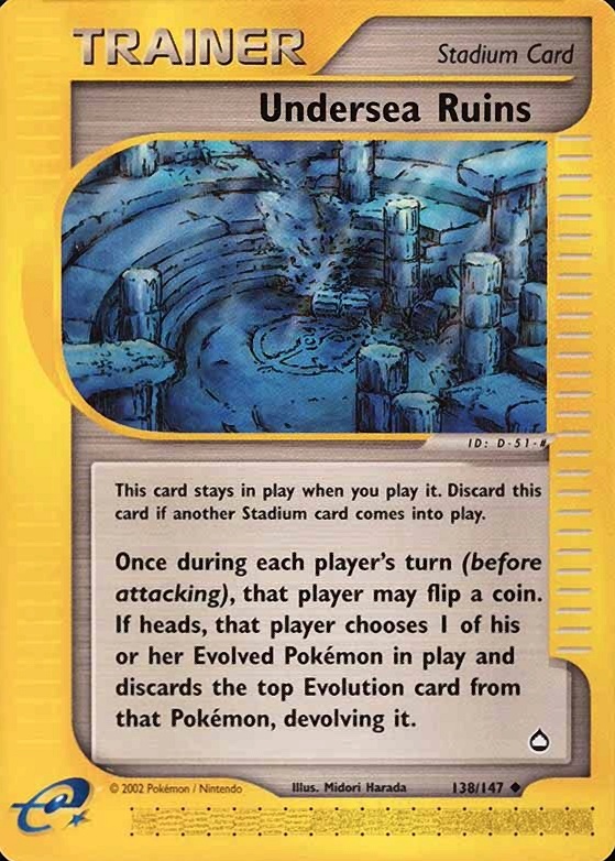 2003 Pokemon Aquapolis Undersea Ruins #138 TCG Card
