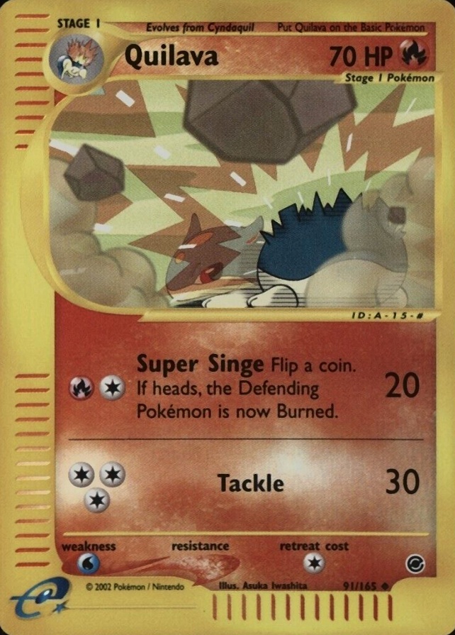 2002 Pokemon Expedition Quilava-Reverse Foil #91 TCG Card