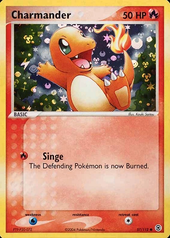 2004 Pokemon EX Fire Red & Leaf Green Charmander-Reverse Foil #57 TCG Card