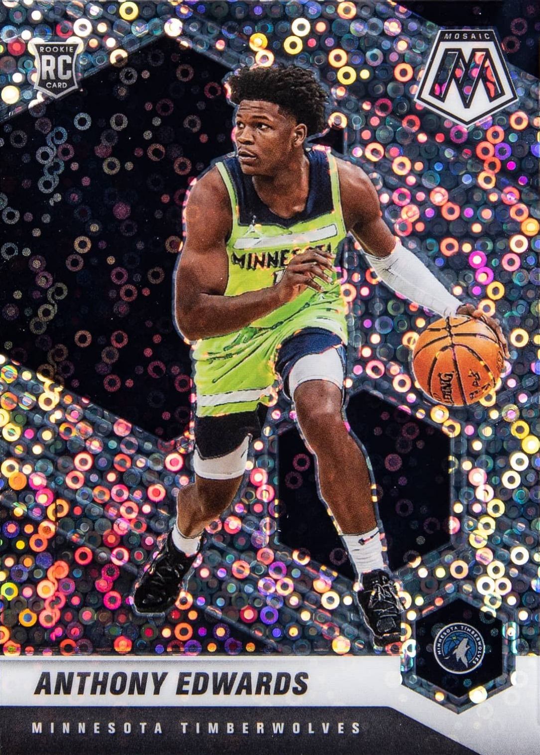 2020  Panini Mosaic Anthony Edwards #201 Basketball Card