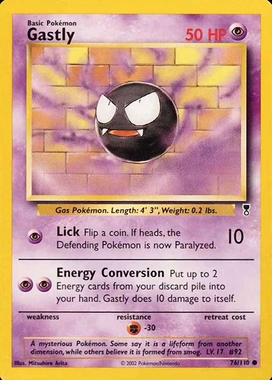 2002 Pokemon Legendary Collection  Gastly #76 TCG Card