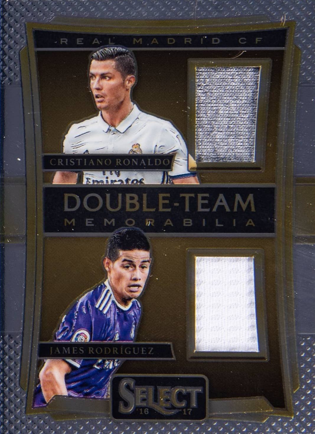 2016 Panini Select Double Team Memorabilia Cristiano Ronaldo/James Rodriguez #DT-RR Soccer Card