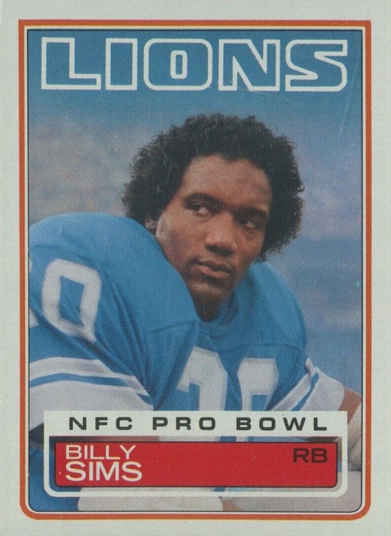 1983 Topps Billy Sims #70 Football Card