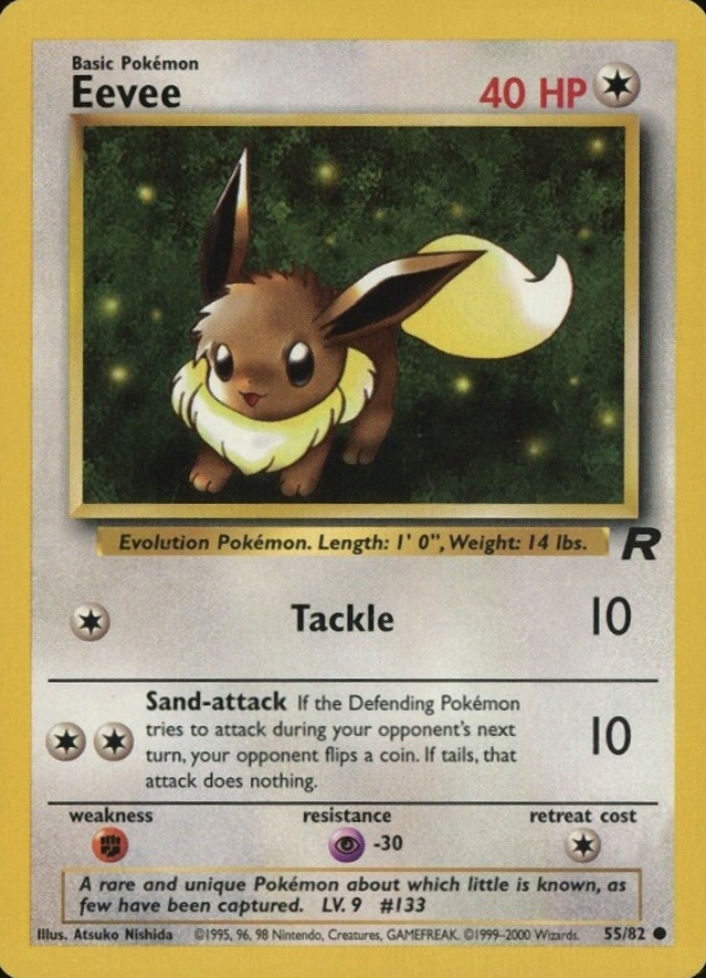 2000 Pokemon Rocket Eevee #55 TCG Card