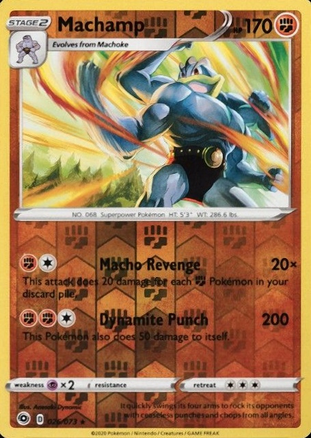 2020 Pokemon Sword & Shield Champion's Path Machamp-Reverse Foil #026 TCG Card