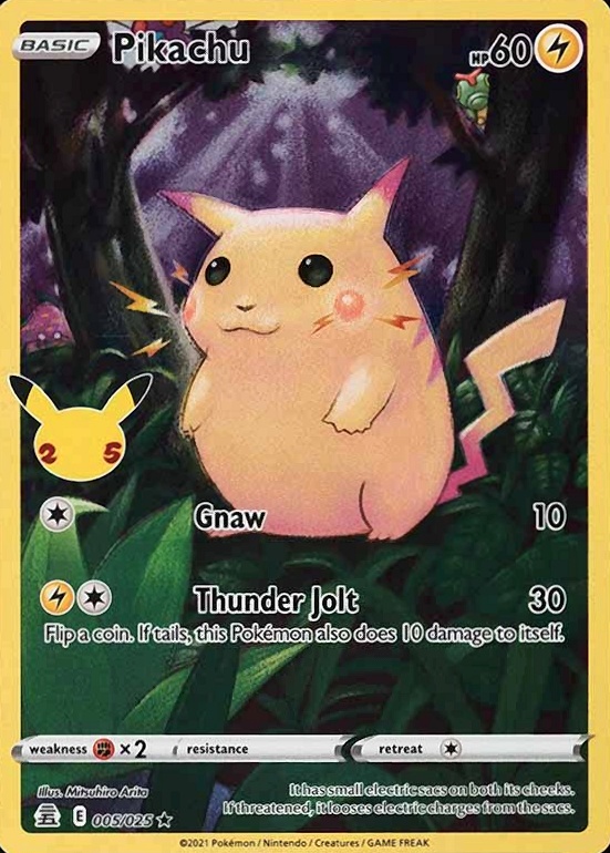 2021 Pokemon Celebrations Full Art/Pikachu #005 TCG Card