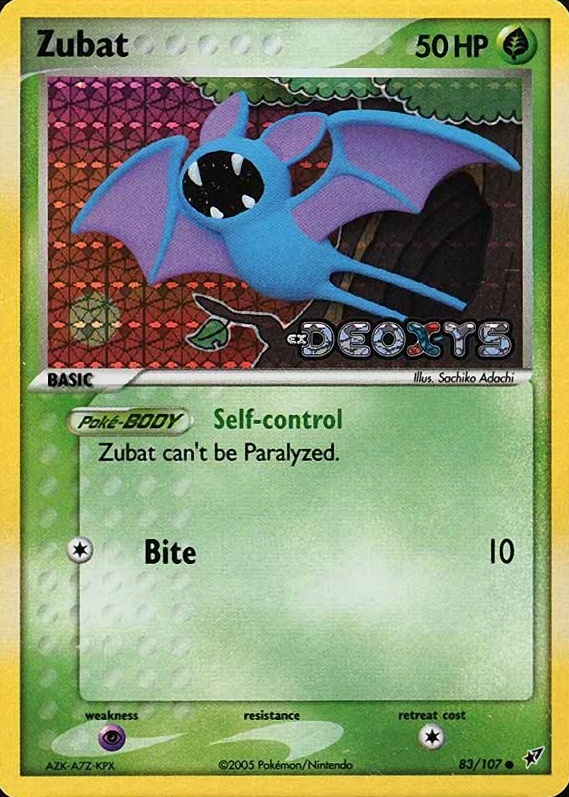 2005 Pokemon EX Deoxys Zubat-Reverse Foil #83 TCG Card