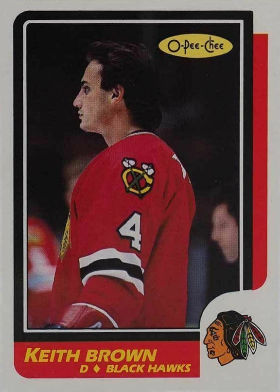 1986 O-Pee-Chee Keith Brown #206 Hockey Card