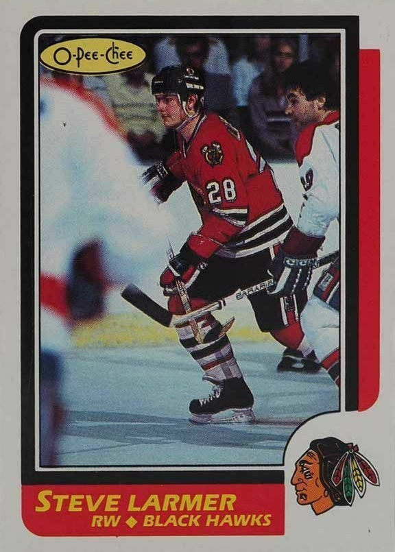 1986 O-Pee-Chee Steve Larmer #139 Hockey Card