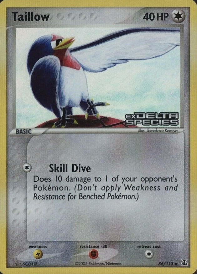 2005 Pokemon EX Delta Species Taillow-Reverse Foil #86 TCG Card