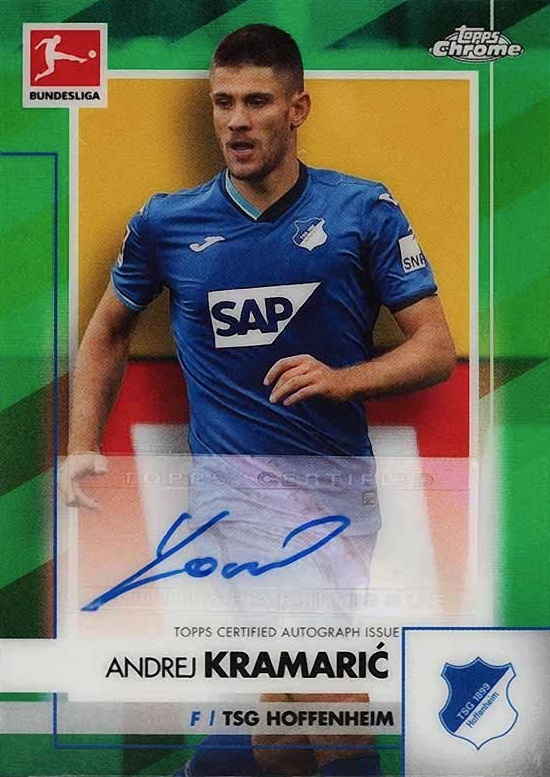 2020 Topps Chrome Bundesliga Chrome Autographs Andrej Kramaric #AKR Soccer Card