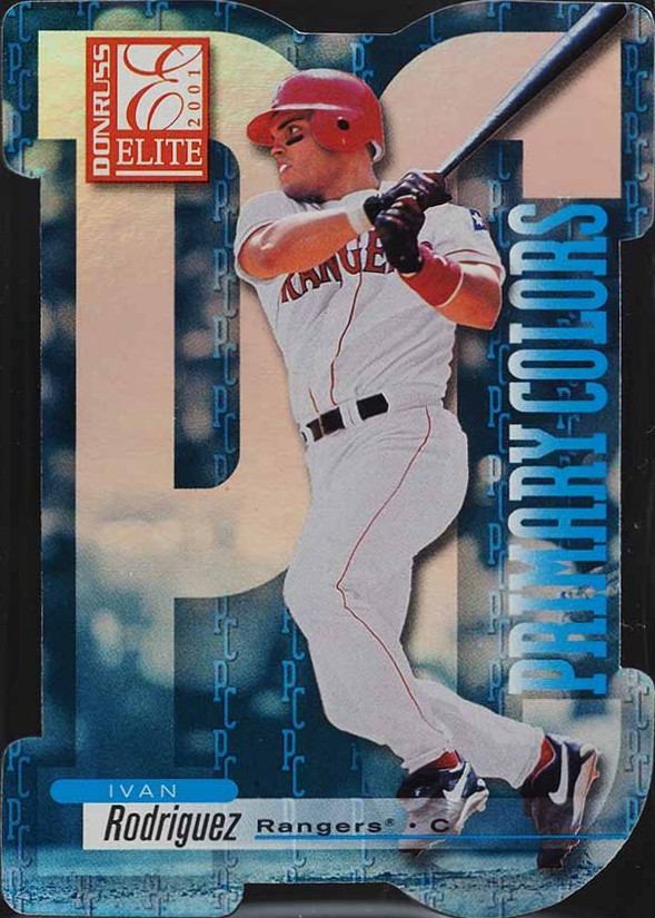 2001 Donruss Elite Primary Colors Ivan Rodriguez #PC-9 Baseball Card