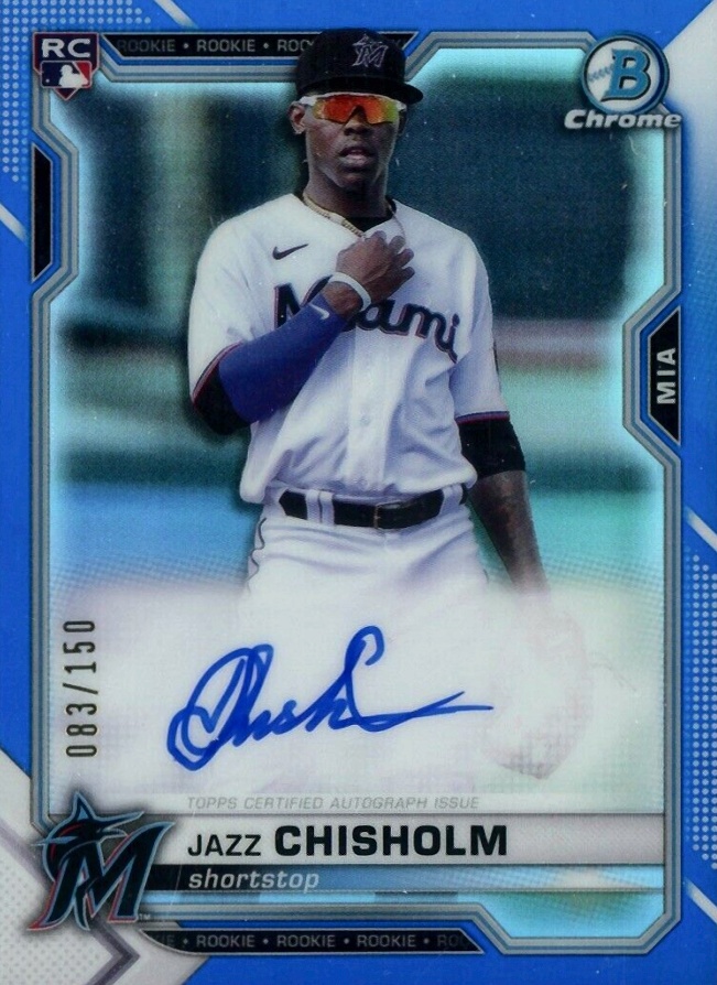 2021 Bowman Chrome Rookie Autographs Jazz Chisholm #CRAJC Baseball Card