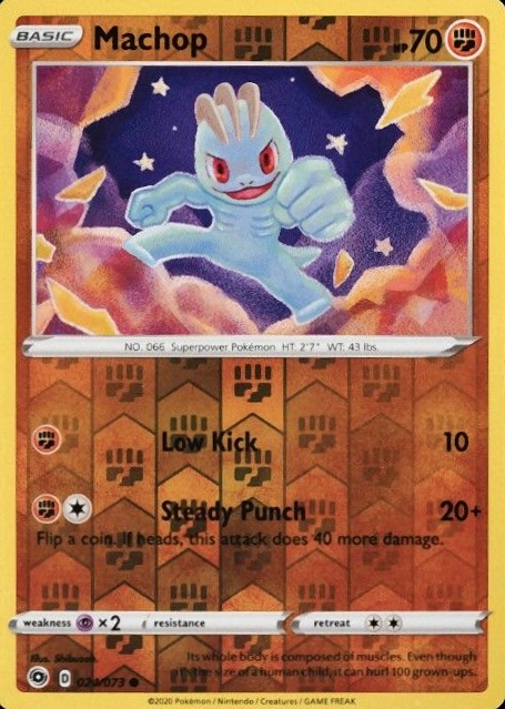 2020 Pokemon Sword & Shield Champion's Path Machop-Reverse Foil #024 TCG Card