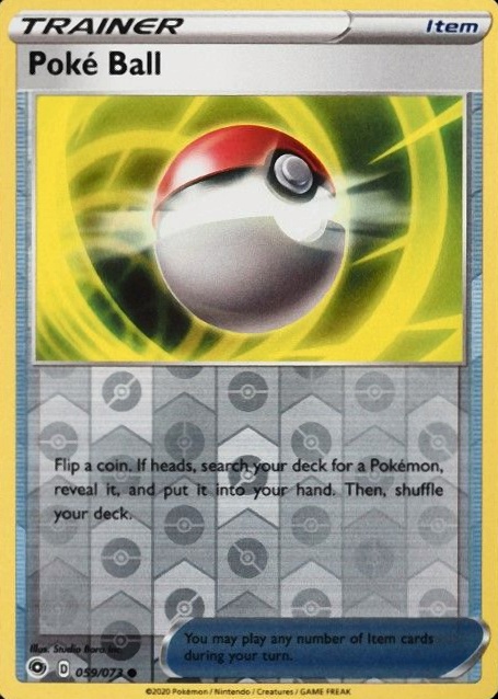 2020 Pokemon Sword & Shield Champion's Path Poke Ball-Reverse Foil #059 TCG Card