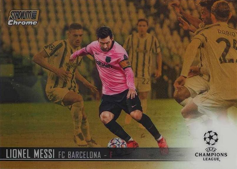 2020 Stadium Club Chrome UEFA Champions League Lionel Messi #1 Soccer Card