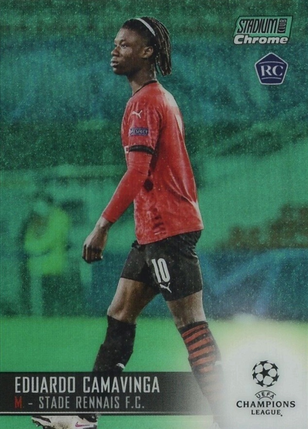 2020 Stadium Club Chrome UEFA Champions League Eduardo Camavinga #35 Soccer Card