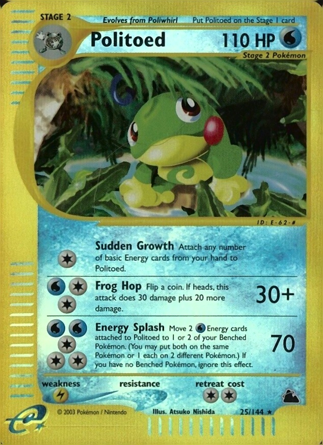 2003 Pokemon Skyridge Politoed-Reverse Foil #25 TCG Card