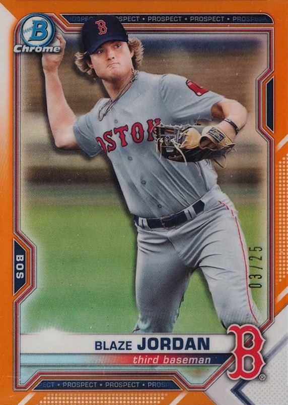 2021 Bowman Chrome Prospects Blaze Jordan #BCP195 Baseball Card
