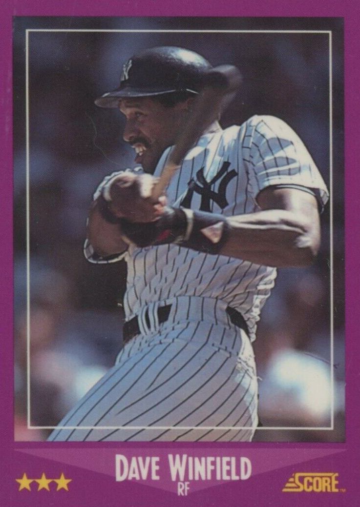 1988 Score Glossy Dave Winfield #55 Baseball Card