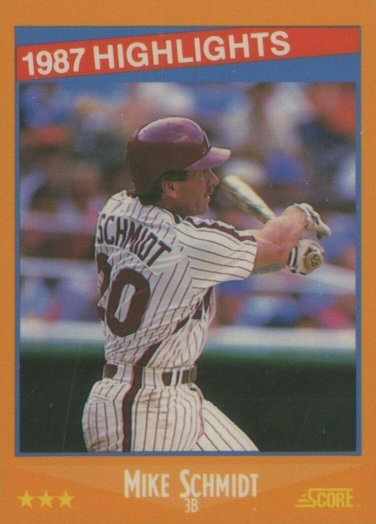 1988 Score Glossy Mike Schmidt #657 Baseball Card