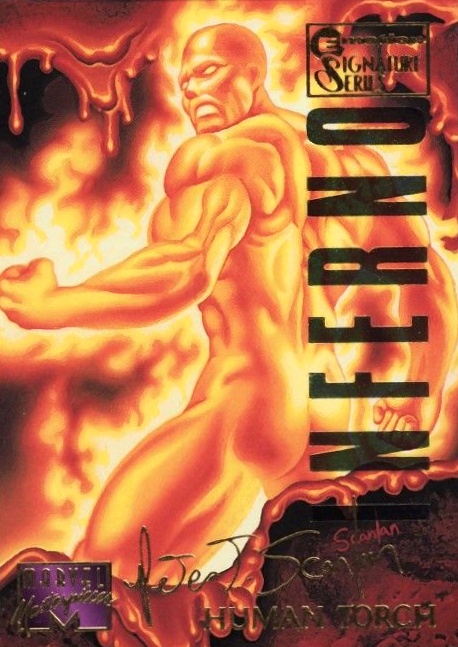 1995 Marvel Masterpieces Human Torch #45 Non-Sports Card