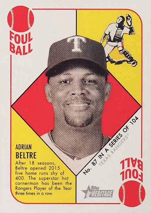 2015 Topps Heritage '51 Collection Adrian Beltre #87 Baseball Card