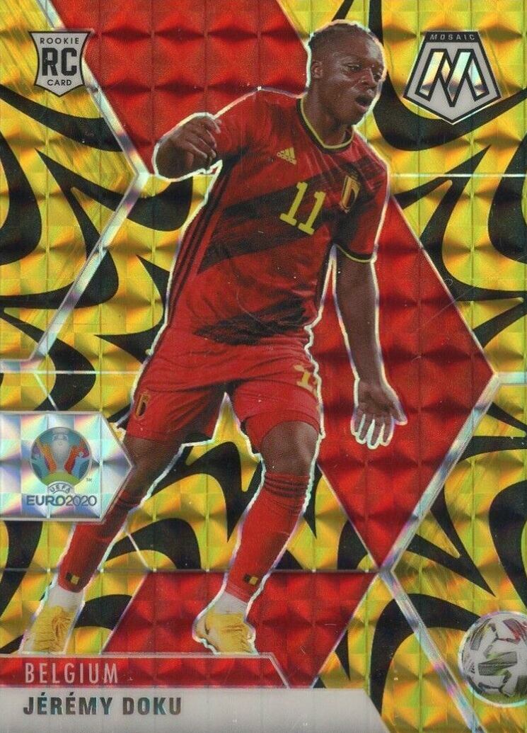 2020 Panini Mosaic UEFA Euro 2020 Jeremy Doku #11 Soccer Card