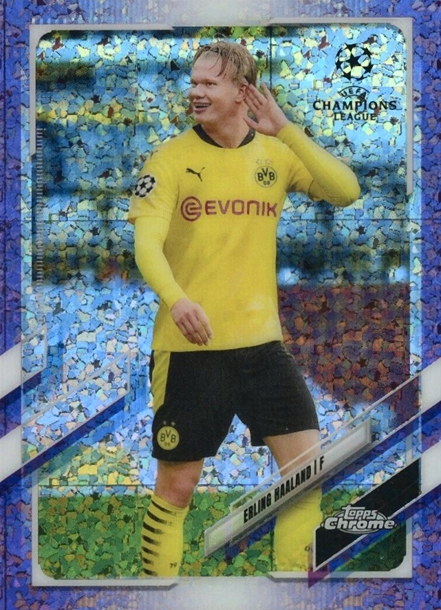 2020 Topps Chrome UEFA Champions League Erling Haaland #49 Soccer Card