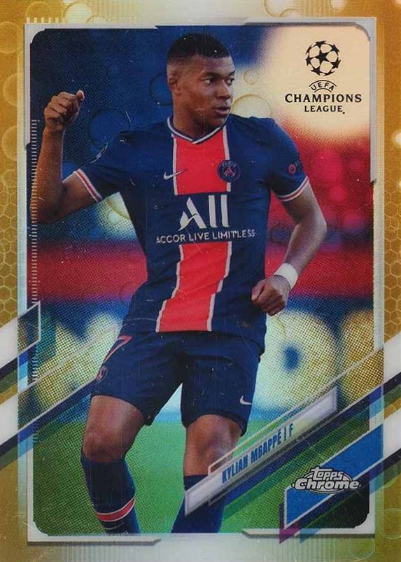 2020 Topps Chrome UEFA Champions League Kylian Mbappe #95 Soccer Card