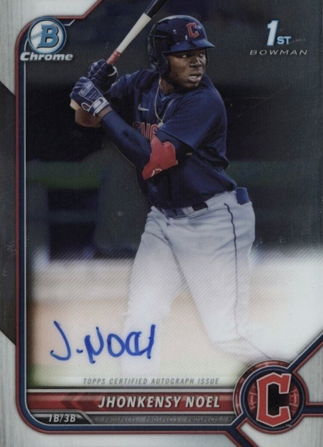2022 Bowman Chrome Prospect Autographs Jhonkensy Noel #CPAJN Baseball Card
